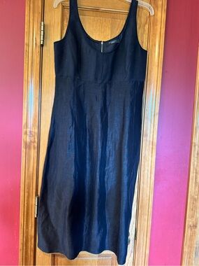 Narciso Rodriguez Black Sleeveless Linen & Silk LBD.